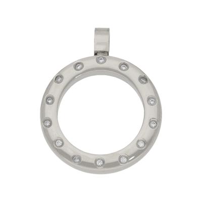 Kettenanhänger TITANIA "Titananhänger", silber (titanfarben), Schmuckanhänger, Damen, Titan, Kettenanhänger, mit Zirkonia