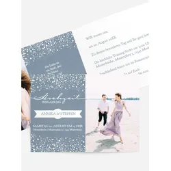 Einladung zur Hochzeit selbst gestalten mit Spruch und Fotos im Onlinedesigner bei Meine-Kartenmanufaktur.de