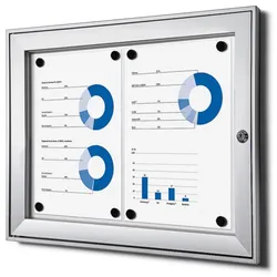 Schaukasten 2x A4 Alu Infokasten Plakatschaukasten wetterfest aussen 2xA4