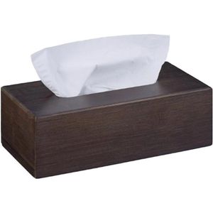 Relaxdays Taschentuchbox 10023253, aus Bambus, 24 x 8,5 x 13 cm, dunkelbraun