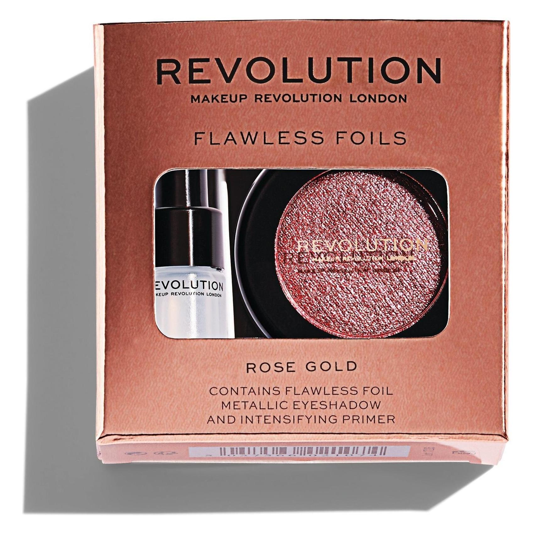 Makeup Revolution Flawless Foils Metallic Eye Shadow + Rose Gold Base (Rose Gold) (21059368)