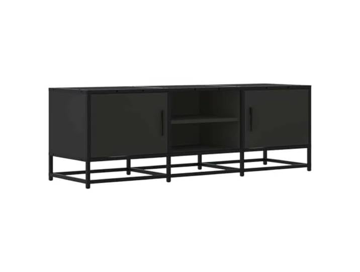 GKHPYURE TV-Schrank Schwarz 120 x 35 x 41 cm Spanplatte Metall Großer Stauraum, stabile Struktur, robuste Platte, einfache Reinigung, Industrie-Stil