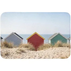 BADEMATTE Strand - Ferienhäuser - Farbenfroh - Dünen Badvorleger 90x60 cm