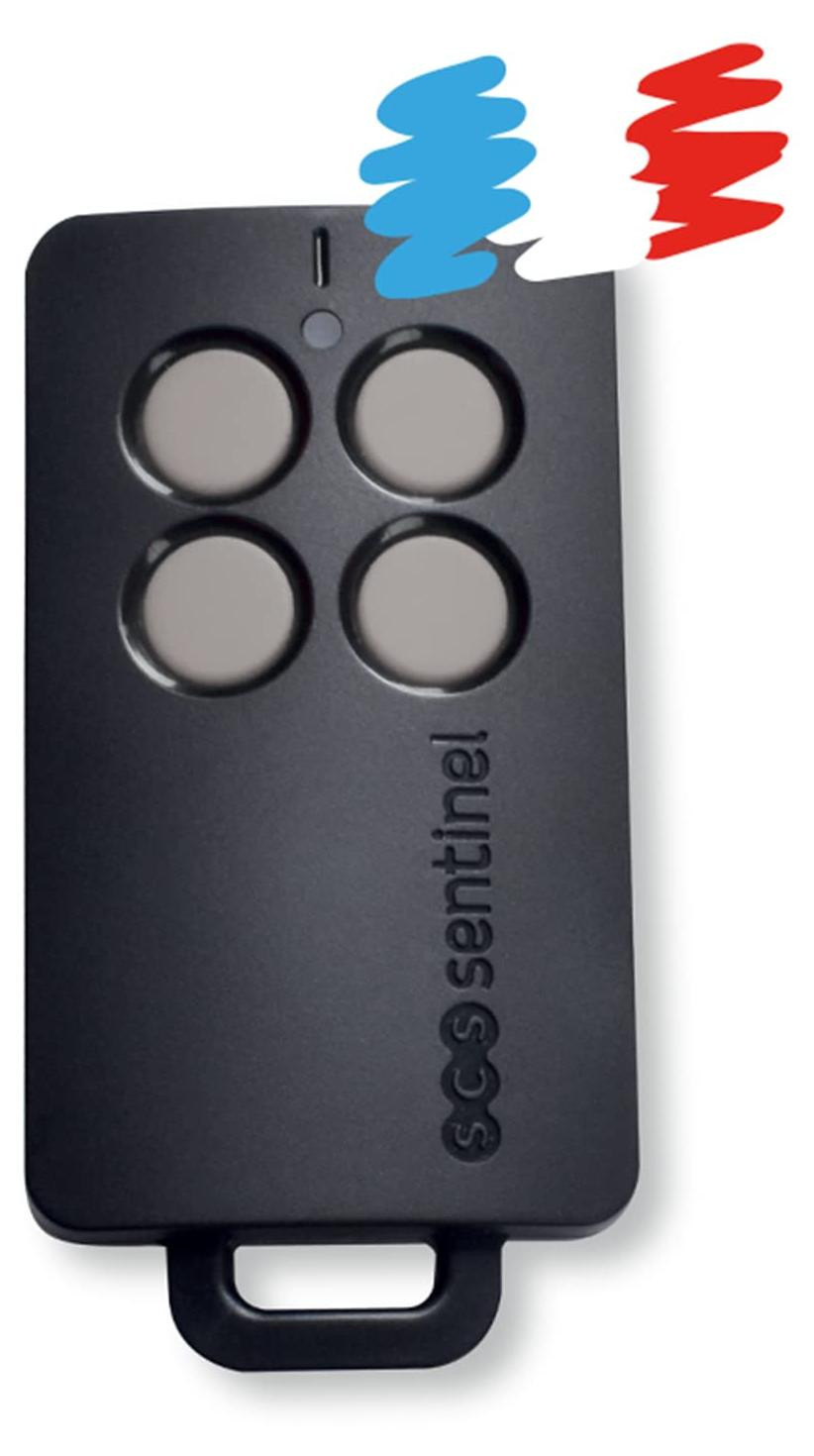 SCS Sentinel 4-kanaals poortafstandsbediening met rolling code - 50m bereik - AAM0121