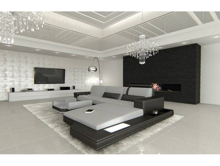 Couch Messana L-Form in Stoff