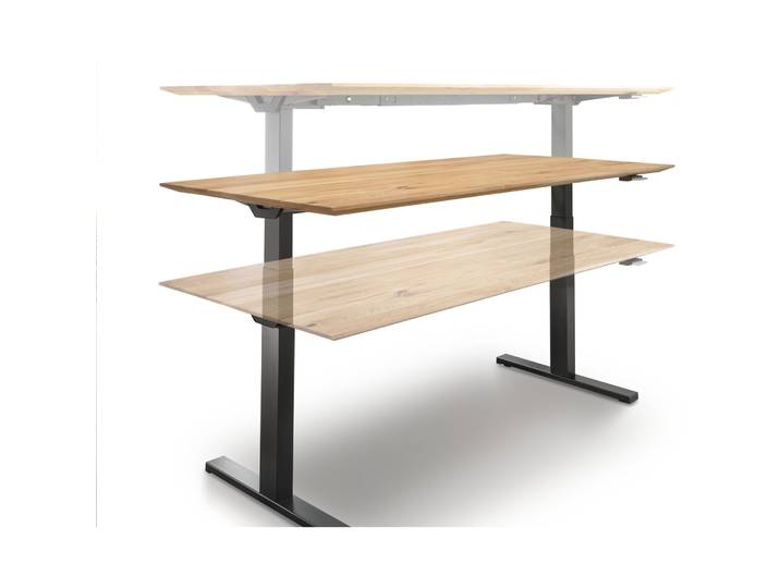 Schreibtisch Floru natur Kernbuche Höhenverstellbar B 140 T 70 cm - Schreibtisch