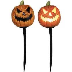 Metamorph 3 schreiende Gruselkürbisse – Halloweendeko mit Licht und Sound – 13 cm (3 Stk.)