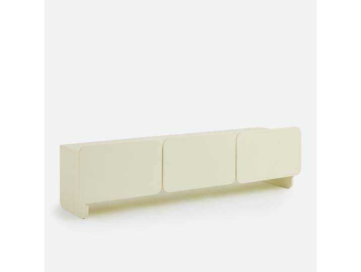 LA REDOUTE Meuble TV, laqué mat, 3 portes, largeur 170 cm, CESCO Jaune Pâle