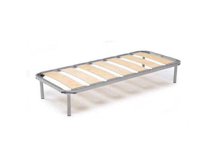 Sommier simple Mariaclaudia - DMORA - Orthopédique à larges lattes - Gris - 80x190h31