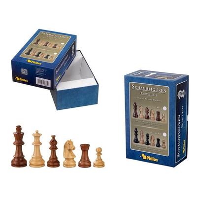 Schachfiguren Sigismund, Königshöhe 83 mm, gewichtet, in Setup Box