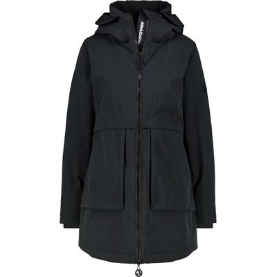 Winterjacke ALIFE & KICKIN "Damen MaluAK A Winterjacke, Jacke", Damen, Gr. L, schwarz, 100% Polyester, Jacken Winterjacke, Kapuze am Stehkragen, Zwei-Wege-Reißverschluss, Regular Fit