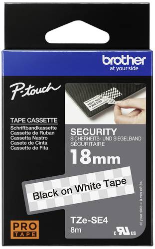 Brother TZe TZe-SE4 Bandfarbe: Weiß Schriftfarbe:Schwarz 18 mm 8 m