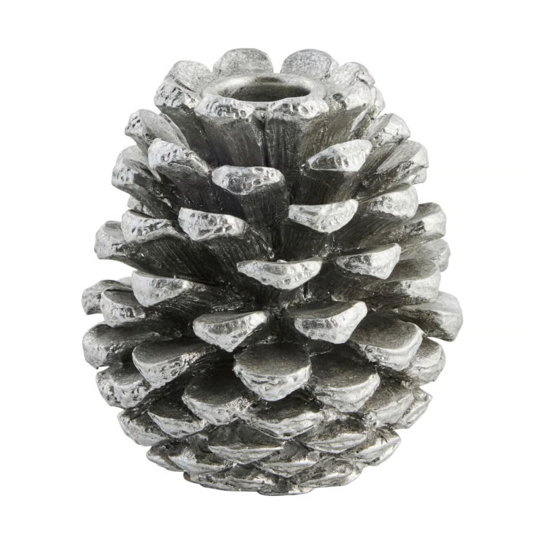Lene Bjerre Serafina kandelaar dennenappel Antiekzilver 10 cm
