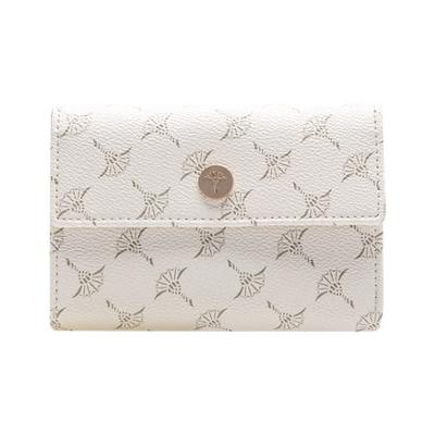 Geldbörse JOOP "cortina 1.0 cosma purse mh10f", Damen, weiß (sanftes weiß), Lederimitat, bedruckt, Kleinlederwaren, Geldbeutel, Money Poket, Portemonnaie, Kartentasche mit Druckknopf