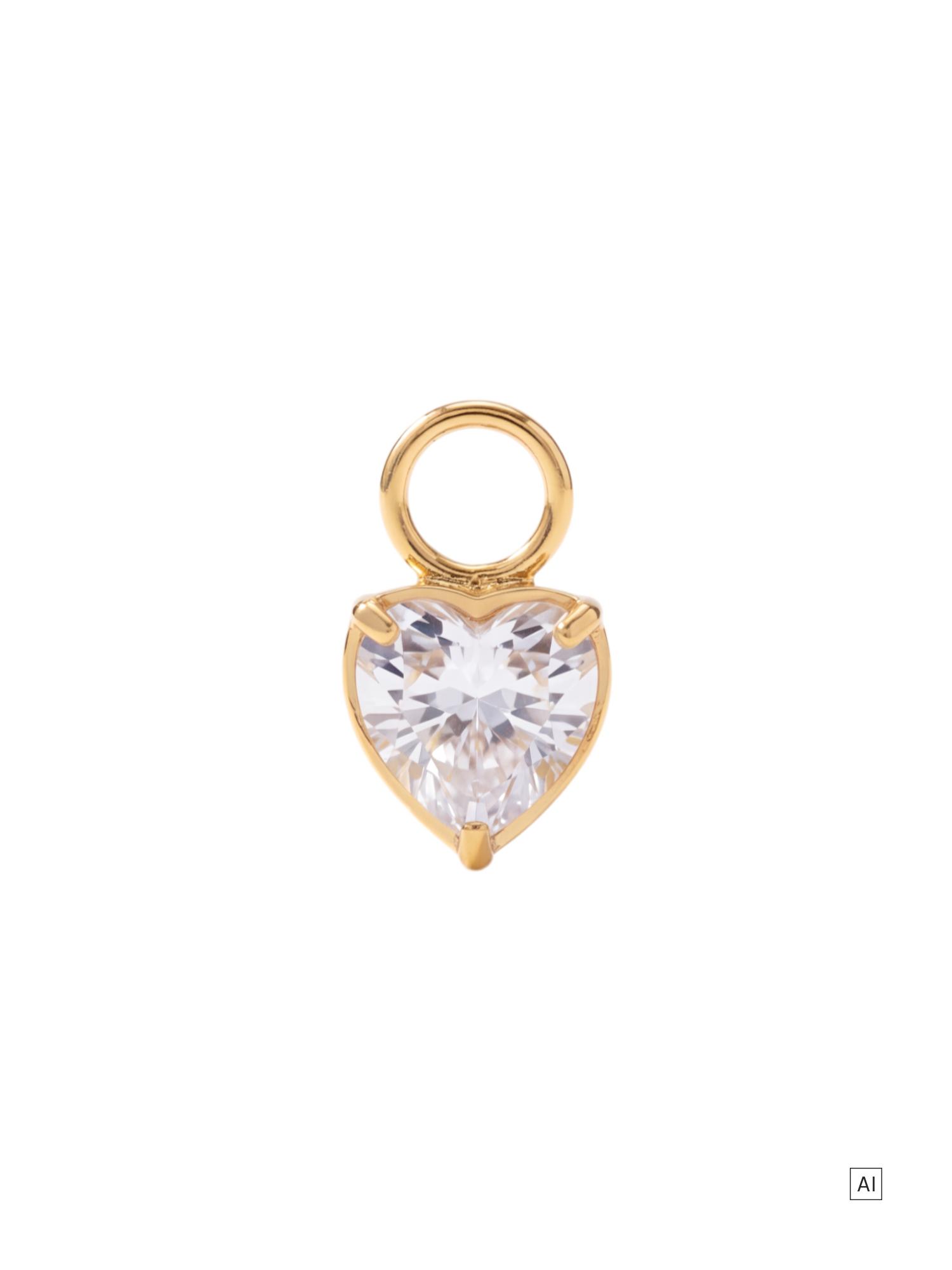 PURELEI White Heart Ohrring-Charm mit Zirkonia Steinen
