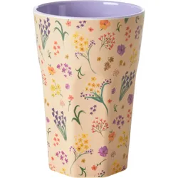 RICE Hoher Melamin Becher Wild Flower, 400 ml Ø 9 cm, Höhe 13 cm