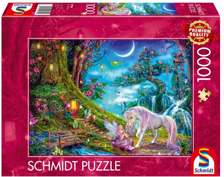 Puzzle 1000 pcs Là où la licorne et l'elfe se disent bonne nuit - Schmidt