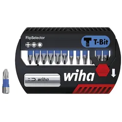 Wiha Bit Set FlipSelector T-Bit 25 mm Phillips, Pozidriv, TORX 13-teilges Set 1/4 zoll C6,3 - 41824