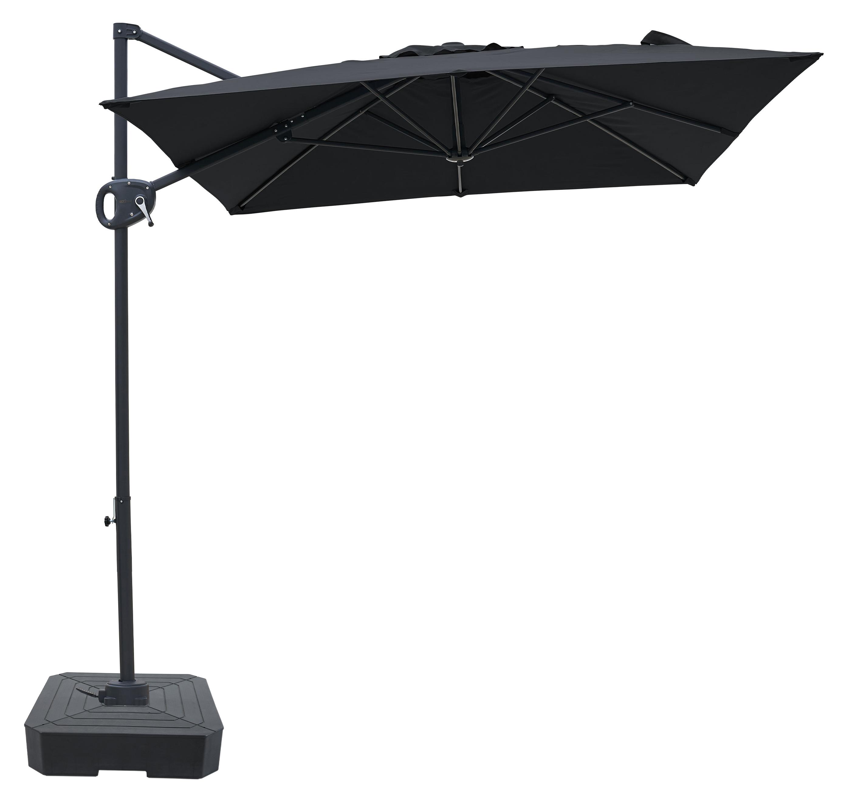 AXI Luma Ampelschirm 200x300 cm in Anthrazit/Grau | Sonnenschirm für Garten / Terrasse - Inkl. befüllbarem Schirmständer & Schutzhülle | Kippbar &