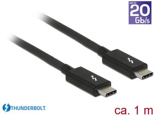 Delock Thunderbolt Anschlusskabel Thunderbolt (USB-C) Stecker, Thunderbolt (USB-C) Stecker 1.00 m Schwarz 84845 Thunderbolt-Kabel