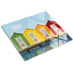 GLASPLATTE 60x52 cm Strandhütten