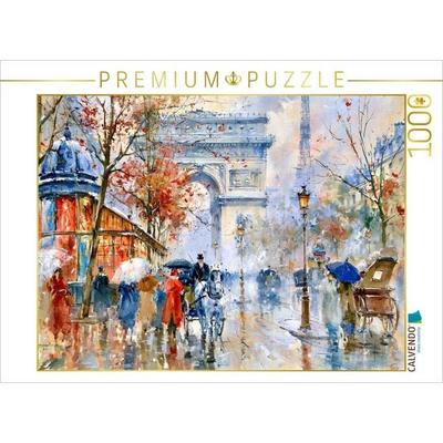 CALVENDO Puzzle Die Avenue des Champs-Élysées mit Blick auf den Arc de Triomphe in Paris. | 1000 Teile Lege-Größe 64 × 48 cm Foto-Puzzle für
