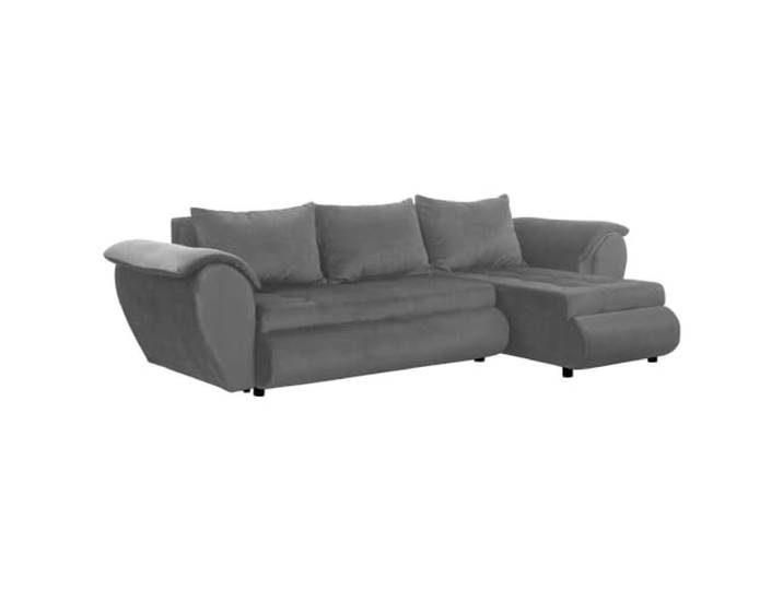 FORNIRO 24 Sierano Ecksofa 265x143x83cm Grau Wohnzimmer Couch Schlafsofa Mit Schlaffunktion & Bettkasten - L-Form - Kissen - Stoff Basic ausziehbar Gäste bequem Stauraum Design hochwertig Eckcouch