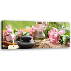 WANDBILD zen stones kerze handtuch