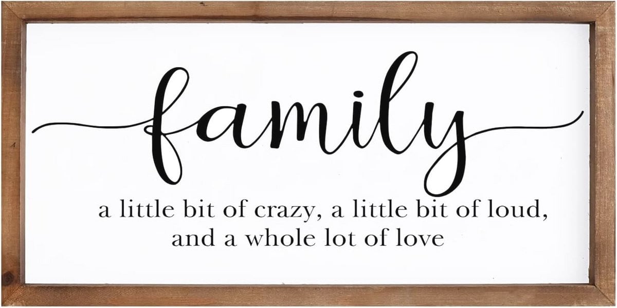 Familiebord voor huisdecoratie met houten frame