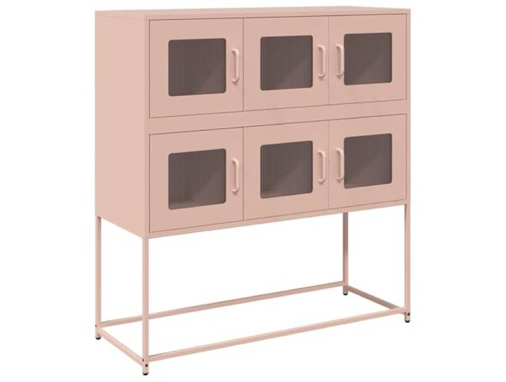 GFMGUEMV Sideboard Rosa 100,5x39x107 cm aus kaltgewalztem Stahl Sideboard mit Türen, kaltgewalzter Stahl, Rosa, Metallfüße, ergonomische Griffe, viel Stauraum