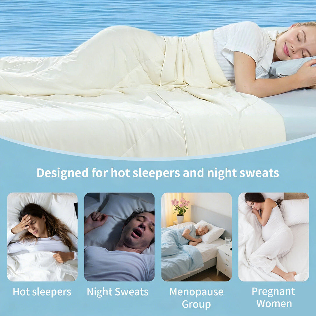 JULY Super Cooling Blanket Summer Comforter Lightweight Breathable 320 GSM Cold Blanket for Hot Sleepers. Milky White 230 x 275cm