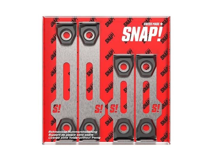 Snap! Rahmenloser Nummernhalter, 30 × 8 cm/50 × 11 cm, Edelstahl