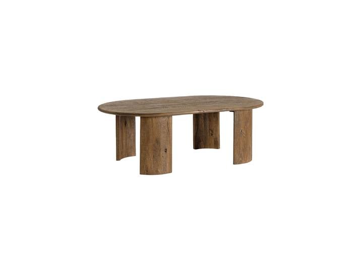 Ovaler Massivholz Design Couchtisch „Orlando“ Mangoholz Braun Bizzotto