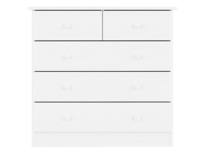 Commode - FAFEICY - ALTA - Bois massif de pin - 5 tiroirs - Blanc