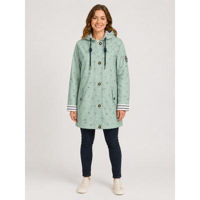 Regenjacke ANKERGLUT "Friesennerz ankerglutbucht Regenmantel, Longjacket", Damen, Gr. 52 (XXL), grau, Web, Obermaterial: 100% Polyurethan. Futter: 100% Polyester, figurumspielend hüftbedeckend, gerader Abschluss mit Druckknopf, Jacken Regenjacke,...
