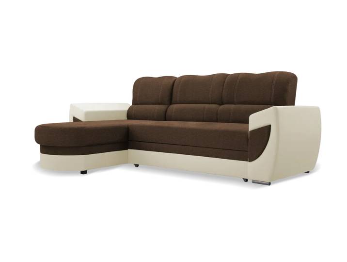 Ecksofa TRENDI Links Braun/beige (Bahama 08 + Soft 33)