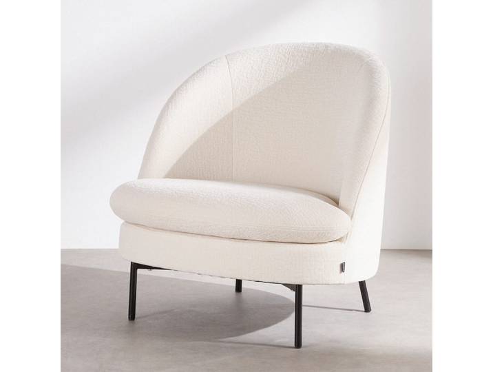 Fauteuil en tissu texturé ivoire