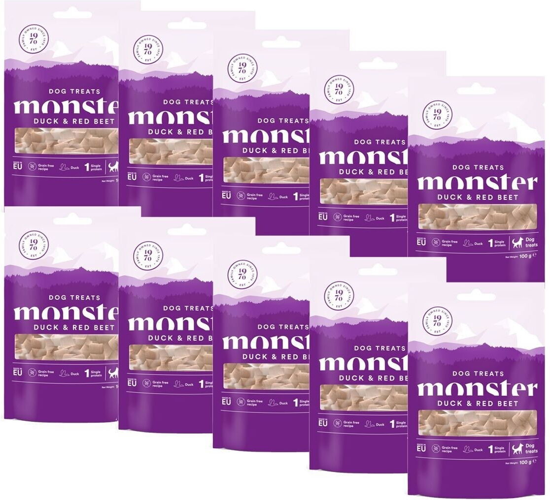 Monster Pet Food Monster Dog Treats Duck & Red Beet 10 X 100 G