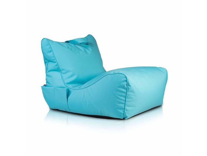 Pouf Chaise Longue Imperméable Extérieur avec Pochette et Poignée 80x60x60cm Bleu Ciel M2 – Ecopuf