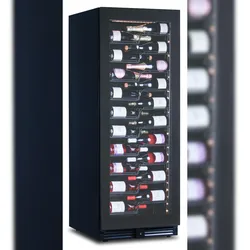 KLIMAITALIA Belüfteter Weinkühlschrank. 116 Flaschen. Rauchglastür. LED-Lichter. Metall-Schubladenregale. Digitales Thermometer. CW160G1TB