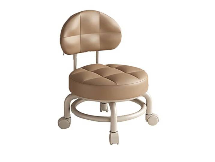 JFGCTYHXY Hocker mit Rollen, Roller Seat Kurze Rollfußhocker mit universellen Schwenkrollen(Brown)
