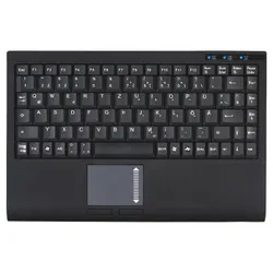 KEYSONIC Tastatur, Mini, Smart-Touchpad, SoftSkin, Schwarz, USB, UK layout