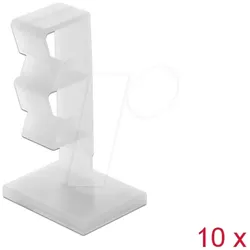 DELOCK 60177 - Kabelhalter mit 2 Durchführungen, selbstklebend, natur 10 Stück