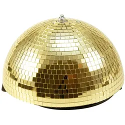 SATISFIRE Spiegelkugel halb 30cm Discokugel Spiegel-Halbkugel mit Motor gold