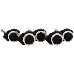 Amstyle 5er-Pack Hartbodenrollen für Bürostuhl Ø 50 mm schwarz
