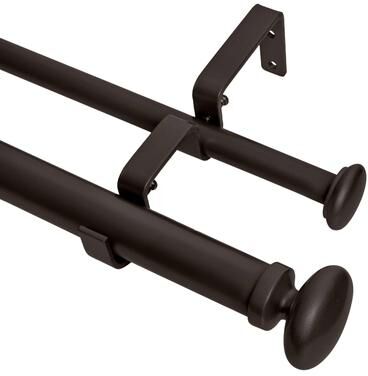 Meriville 1-Inch Diameter Prima Telescoping Double Window Treatment Curtain Rod