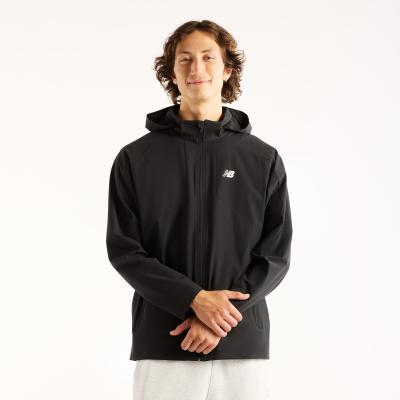 Trainingsjacke NEW BALANCE "UTILITY STRETCH WOVEN JACKET", Herren, Gr. S, schwarz (schwarz (bk)), Obermaterial: 86% Polyester, 14% Elasthan, Jacken Trainingsjacke, Trainingsjacke für Fitness und sportliche Aktivitäten