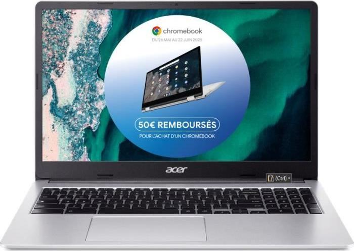 Acer Laptop - Chromebook CB315-4H-C7R0 - Chrome OS - 15,6 Zoll Full HD - Intel Celeron N4500 - 4 GB RAM - 128 GB eMMC - Akkulaufzeit 10 Stunden - AZERTY-Tastatur