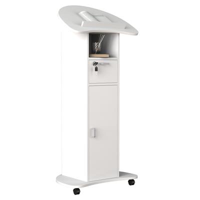Bürowagen VCM "Holz Stehpult Rednerpult Stehtisch Rollen Redola T", weiß, B:60cm T:50cm, Tische, Bürowagen