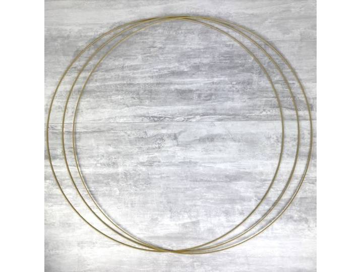 Gros Lot de 3 Grands Cercles métalliques doré ancien diam. 90 cm pour abat-jour Anneaux epoxy Attrape rêves - Doré - 90 cm